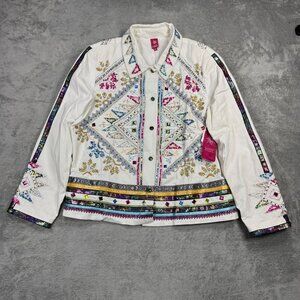 Sandy Starkman Embellished Western Jacket Y2K Rhinestone Cowgirl Sequin Festival